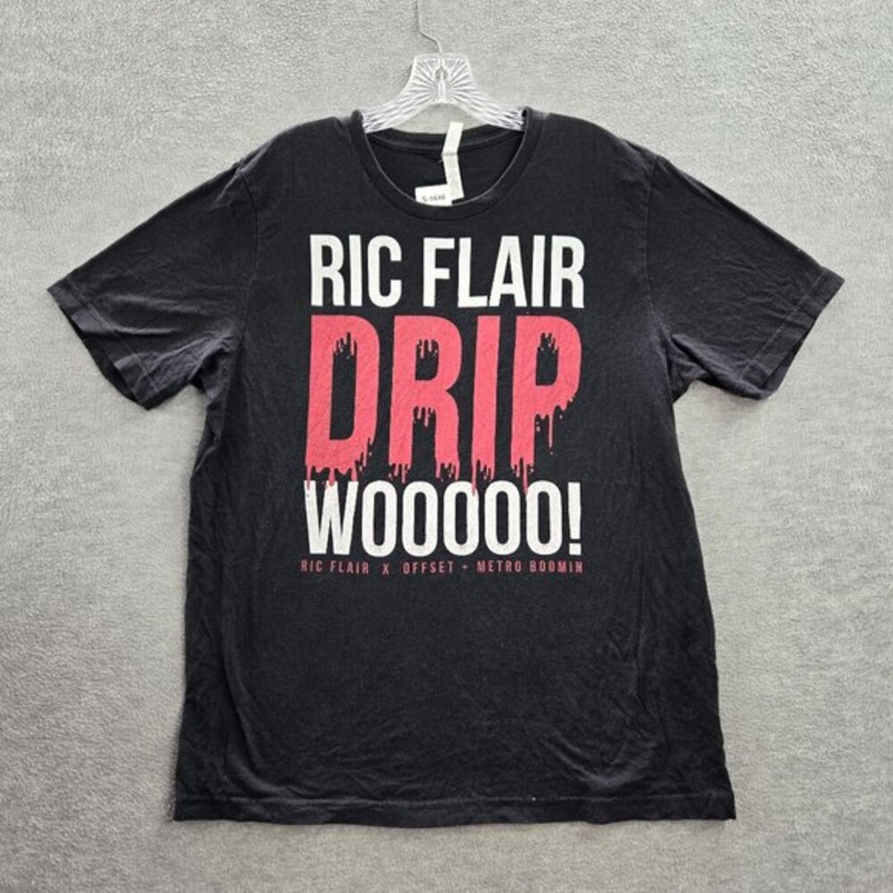 Ric Flair x Offset Men Shirt XL Black Drip Woooo Metro Boomin Graphic Tee
